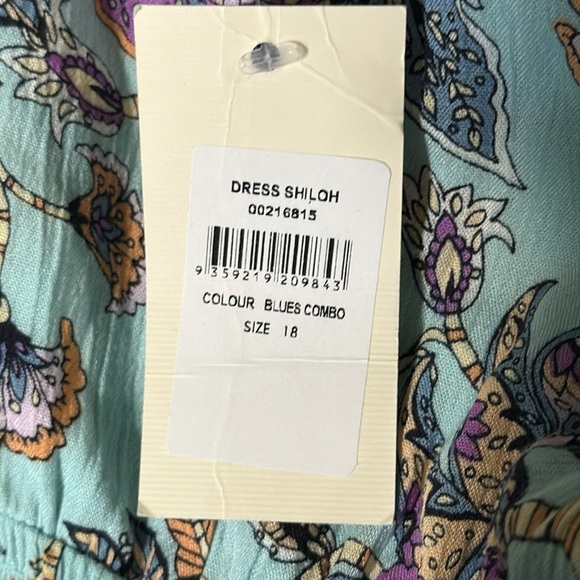 Aveology by Avenue Blue&Lavender Floral Ruffle Maxi Dress Summer Wedding Size 18 - Picture 7 of 11